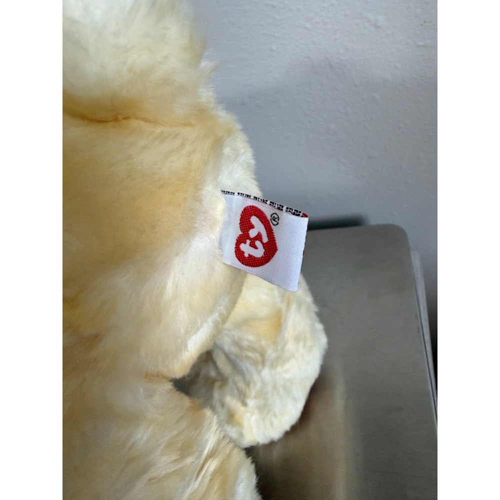 Ty Classic Tapioca Bear Plush 14 In Cream Teddy With Bow Tags - Picture 5 of 5